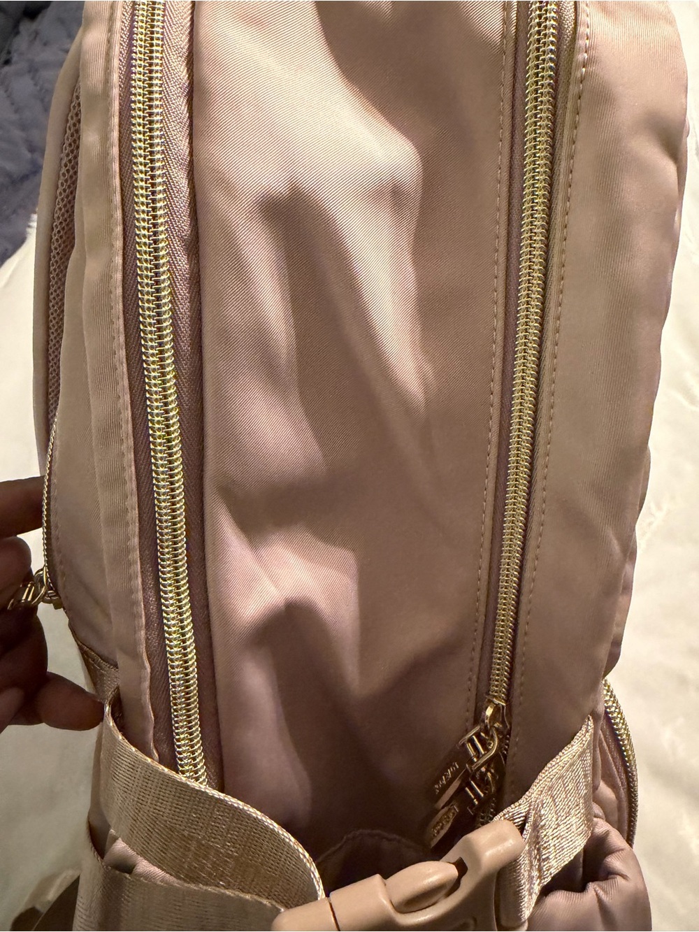Loucci Beige Quilted Front Backpack for Women - Picture 14 of 16